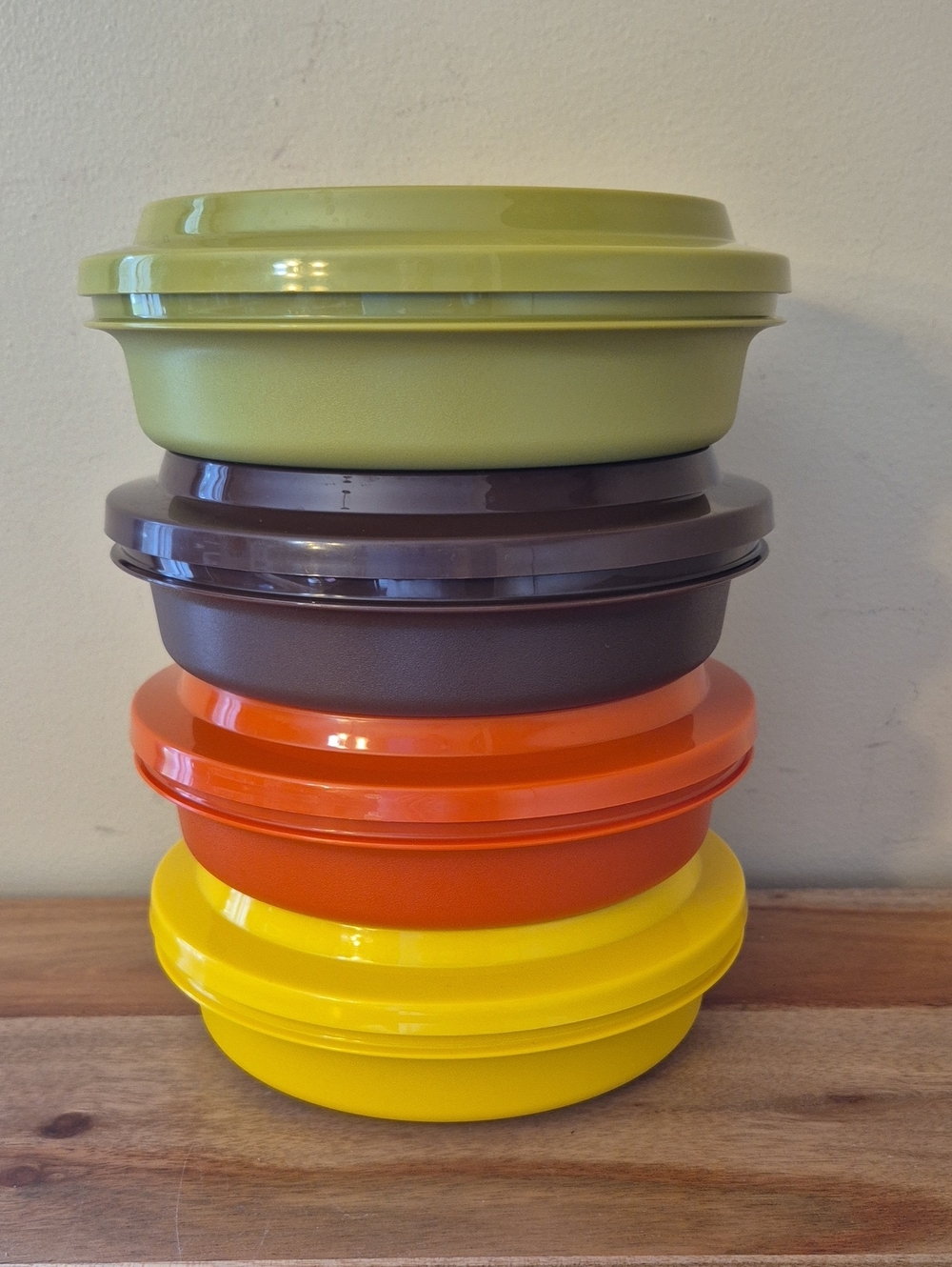 Vintage Tupperware Harvest Colors Storage Bowls #1206